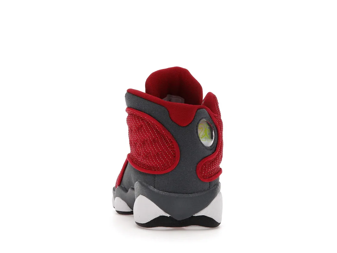 Детские кроссовки для мальчиков с кожаным верхом Jordan 13 Retro Jordan, Gym Red/Flint Grey-White-Black — фото 4