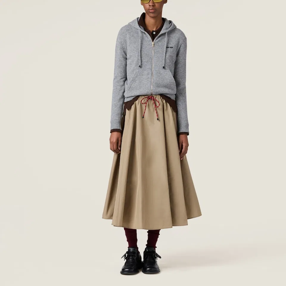 Женская длинная юбка в стиле кэжуал MIU MIU, Khaki — фото 3