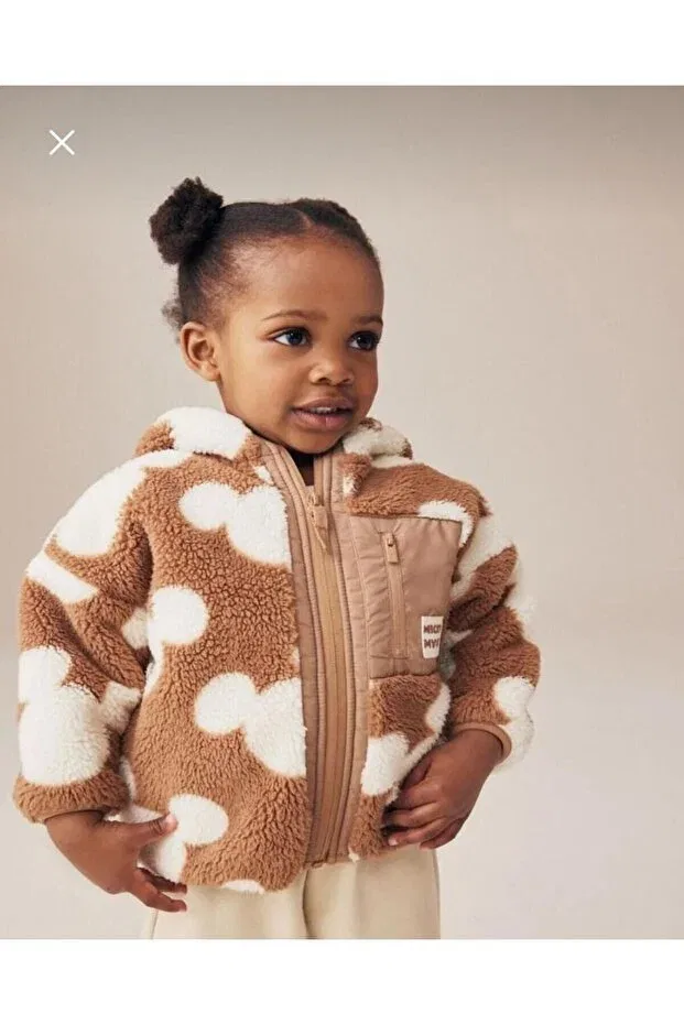 Детская куртка из флиса с принтом Next Baby, Brown — фото 2