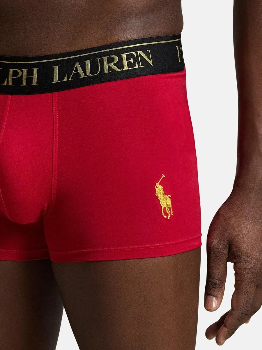 Боксерские шорты Polo Ralph Lauren красного и черного цвета — фото 3