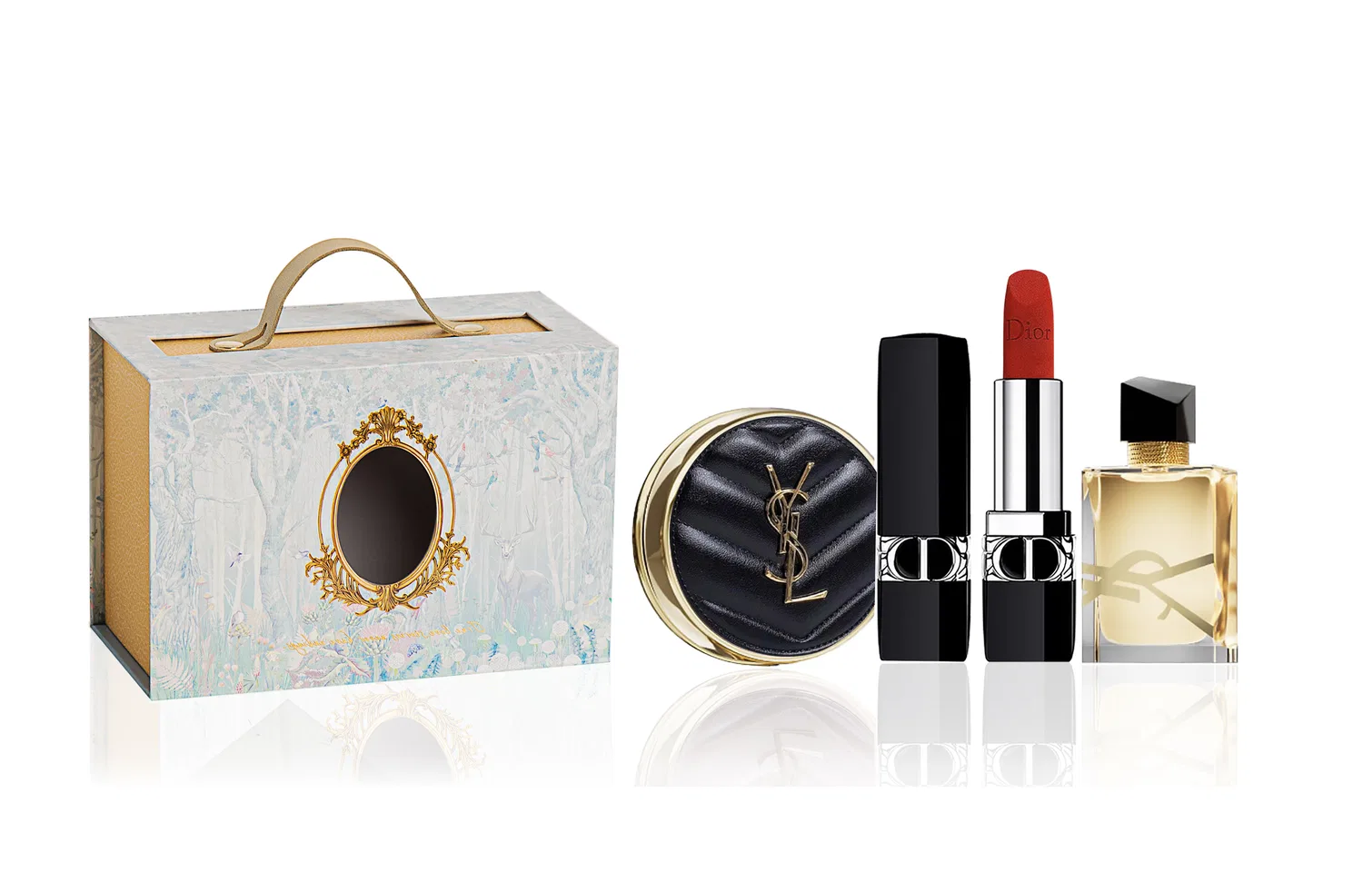 Набор косметики Vibrant Blue Gold Lipstick, DIOR, Pink Cushion