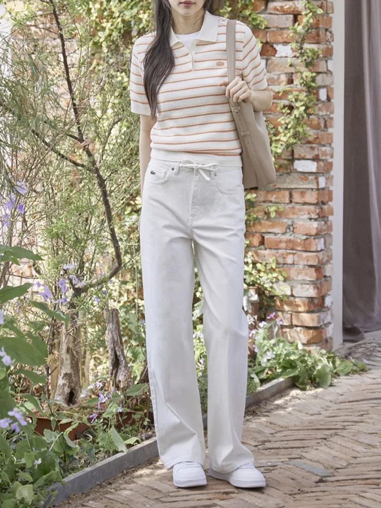 Джинсы женские LACOSTE Summer Denim Pants, летние, белые