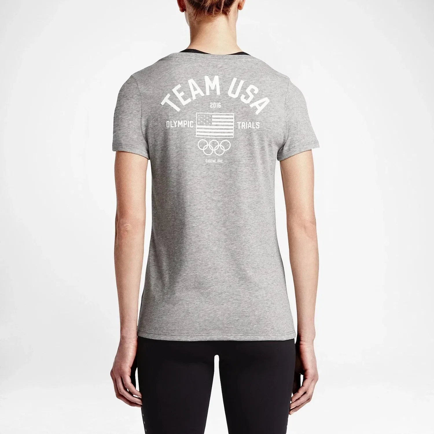Женская футболка с коротким рукавом Nike Team USA 2016 Olympic Trials, серый — фото 4