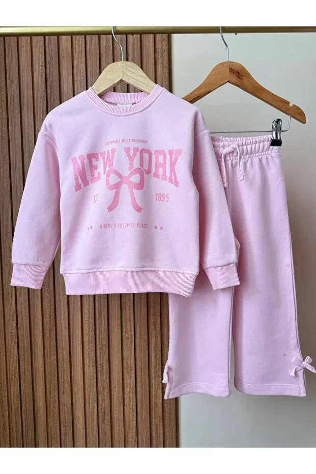Детский комплект для девочек с принтом Neo kids Moda, Pink — фото 2