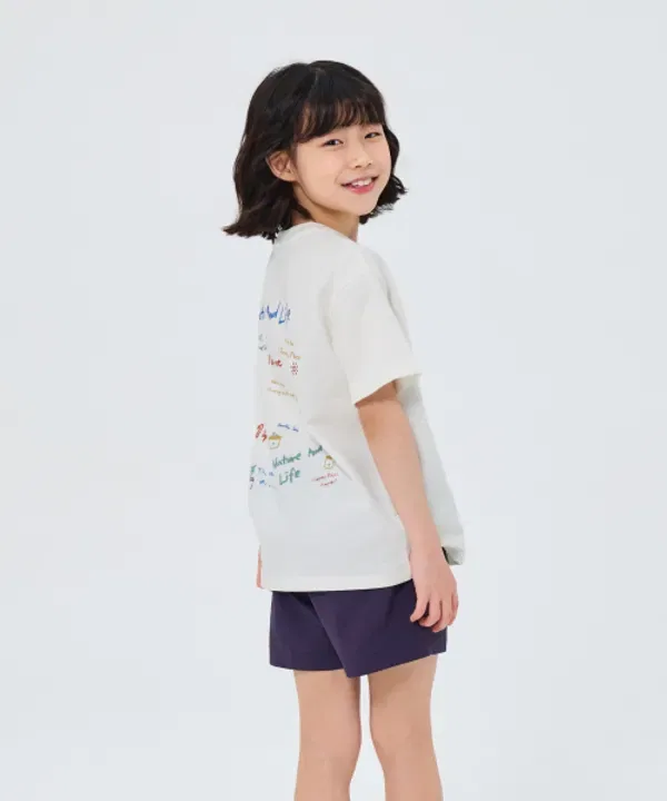 Футболка с коротким рукавом Sorona Crayon, Snowpeak Apparel Kids, белый