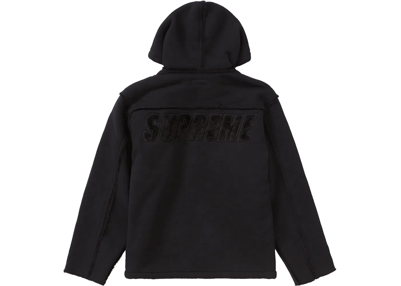 Мужская куртка с капюшоном из искусственного каракуля Supreme, Black