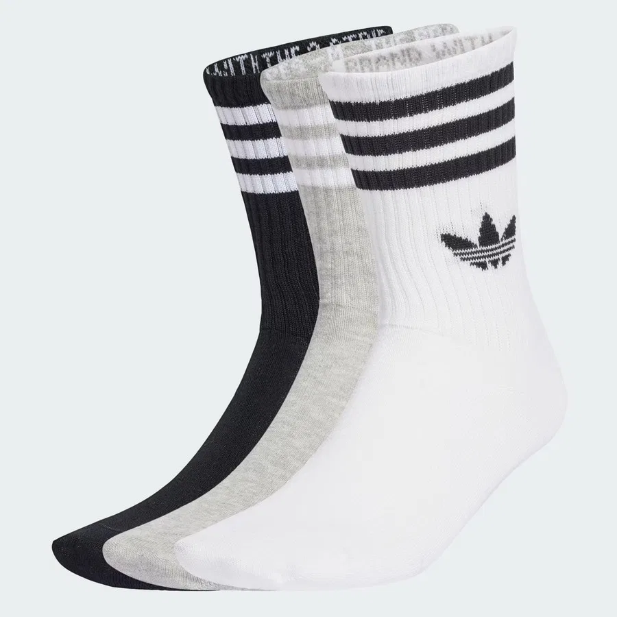 Носки спортивные средней длины с тремя полосками adidas, Серый
