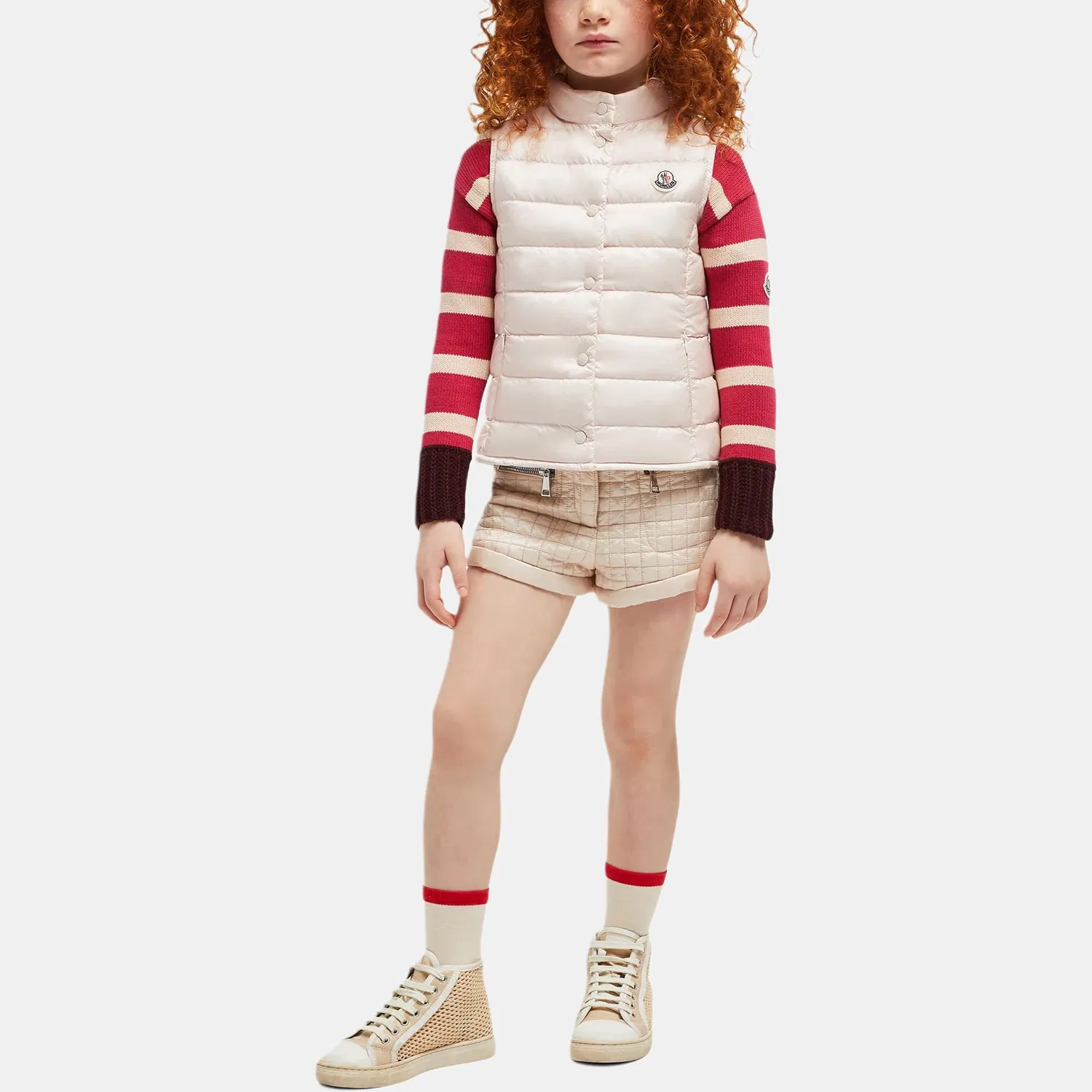 Детский жилет Moncler Kids Vests Stand Collar Moderate, Pink — фото 4
