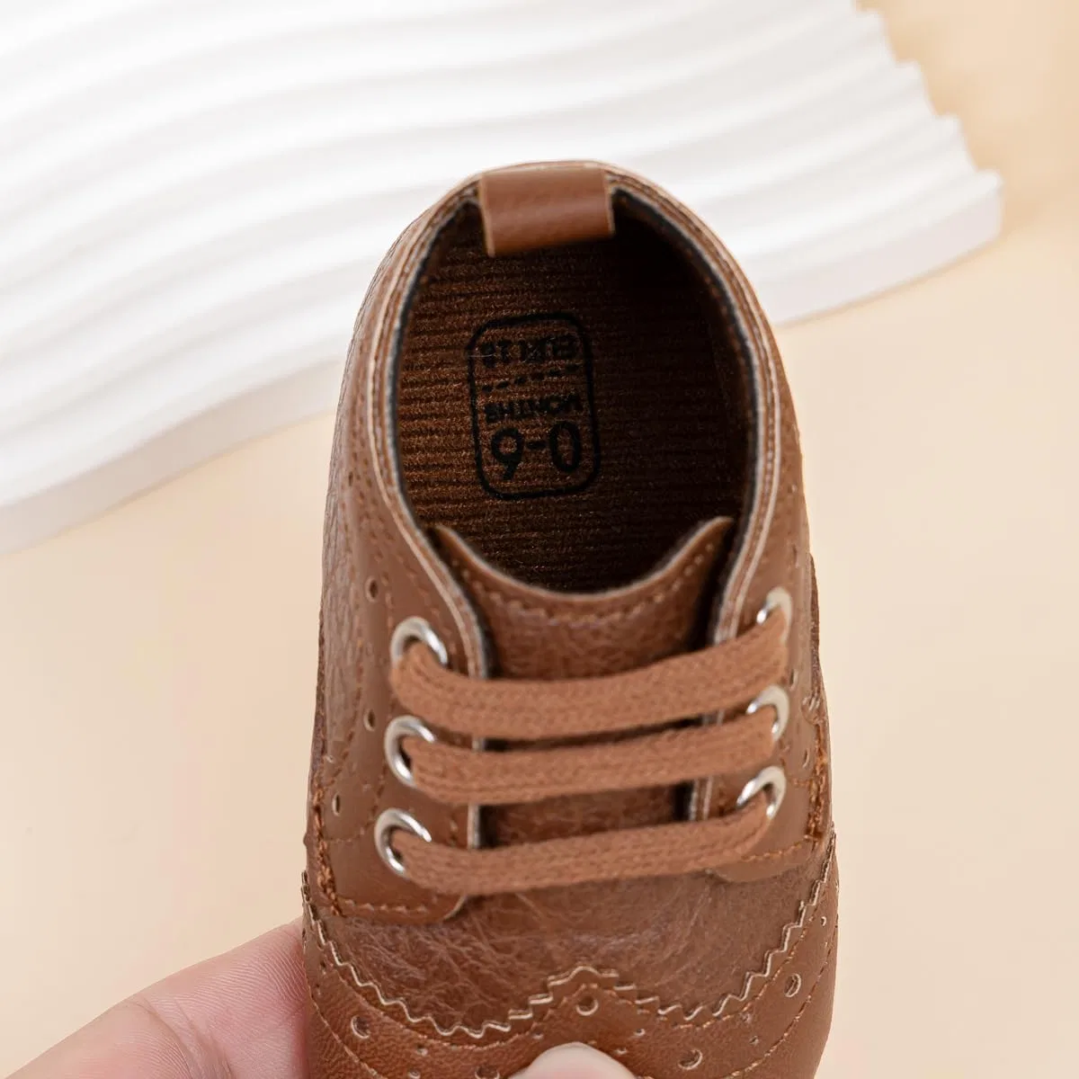 Детские кроссовки для мальчиков и девочек с кожаным верхом HsdsBebe, Brown — фото 2