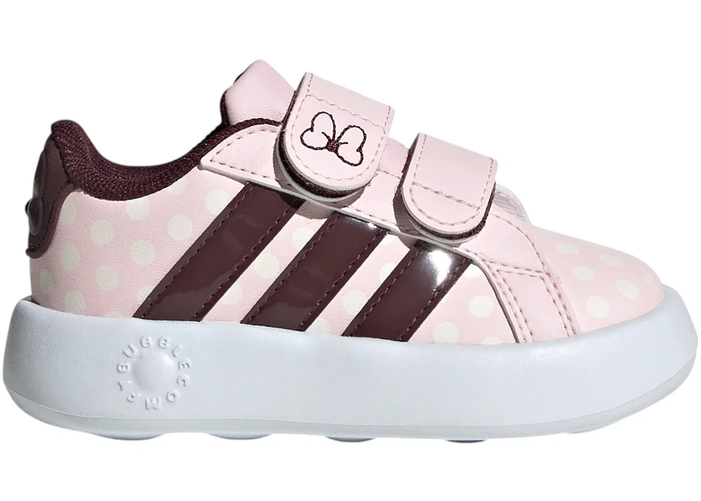 Детские кроссовки с принтом Disney Minnie Mouse Adidas Grand Court, Clear Pink/Aurora Ruby/Chalk White