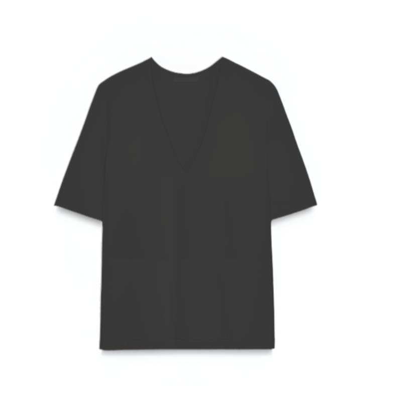 

Футболка Zara V-neck, черный (размер М)