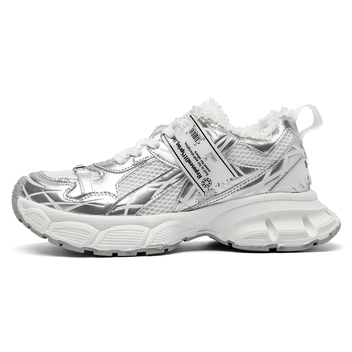 

DIKENROK Низкие массивные кроссовки унисекс серебристые дышащие, цвет Silver (Breathable)