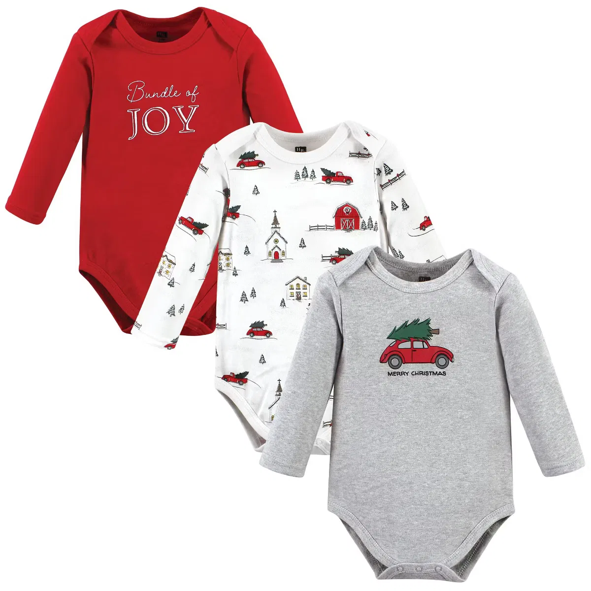 Боди-комбинезон с длинным рукавом хлопковый Christmas Scene Hudson Baby
