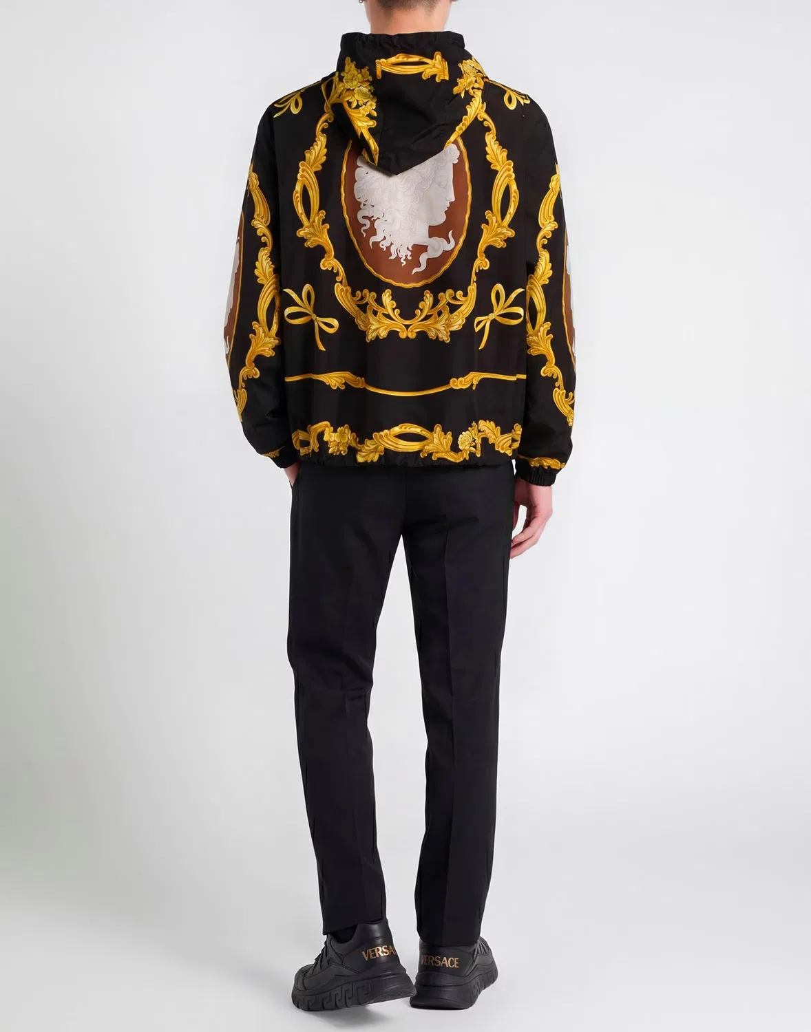Мужская куртка с принтом Versace, черный — фото 3