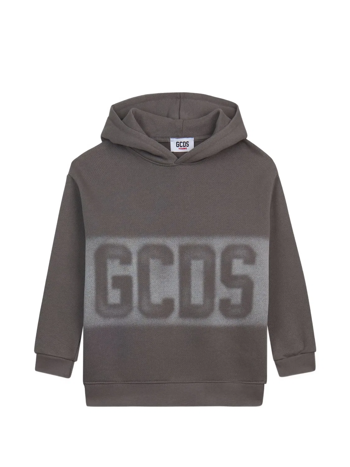 Худи с эффектом спрея и логотипом GCDS, серый