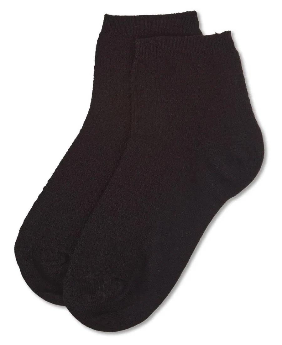 Детские носки-следки с пике-фактурой Pique Stitch Anklet Socks MeMoi, Black — фото 3