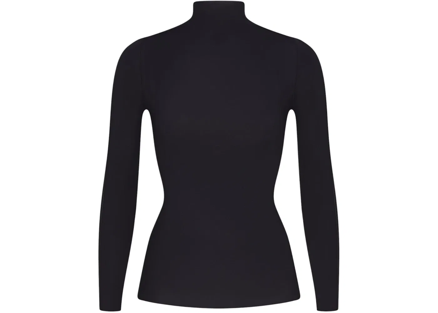 Женская водолазка с длинным рукавом Nike x SKIMS Weightless Layers Mock Neck Long Sleeve Top, Obsidian