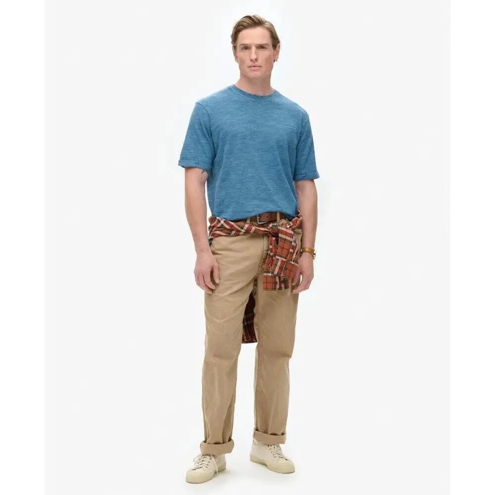 Мужская хлопковая футболка Od Slub Marl Superdry, Blau — фото 3
