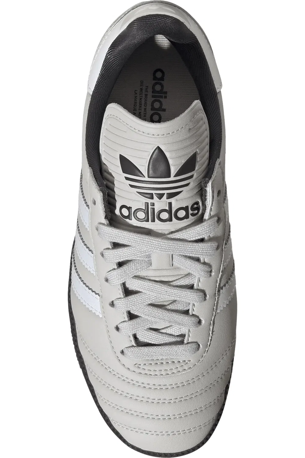 Детские кеды кожаные Samba JP adidas, серый/белый/черный — фото 4