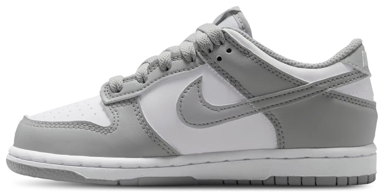 Кроссовки для мальчиков Dunk Low N Nike, цвет White/Smoke Grey — фото 2