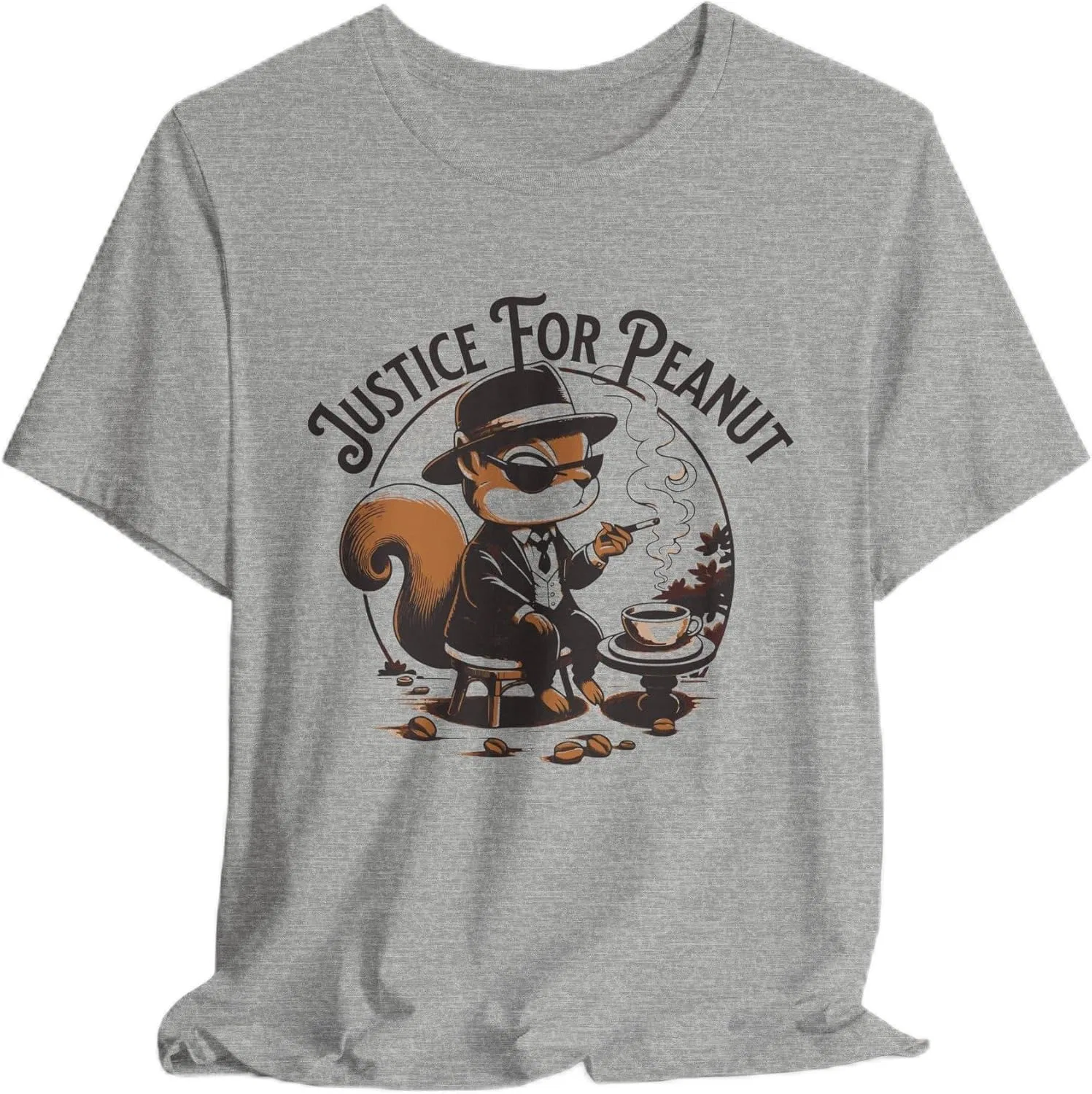 Унисекс футболка с принтом Peanut the Squirrel Bella Canvas 3001, Athletic Heather