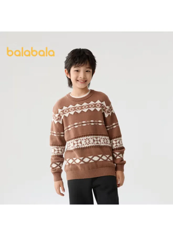 Свитер с жаккардовым узором детский Balabala, кофейный