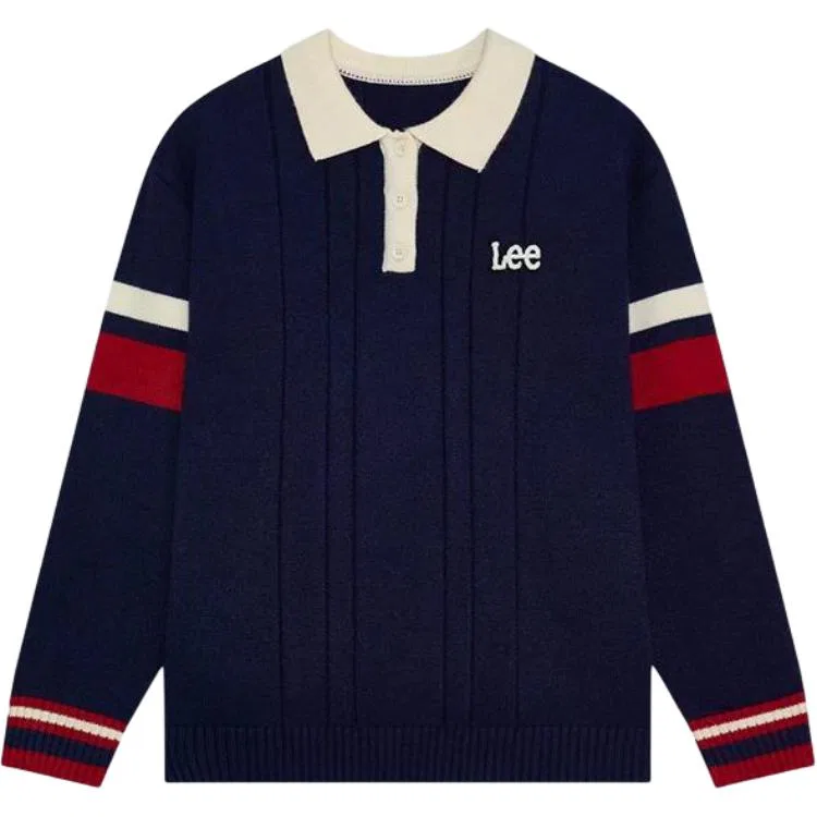 Детский свитер с поло-воротником утепленный Lee, Navy Blue