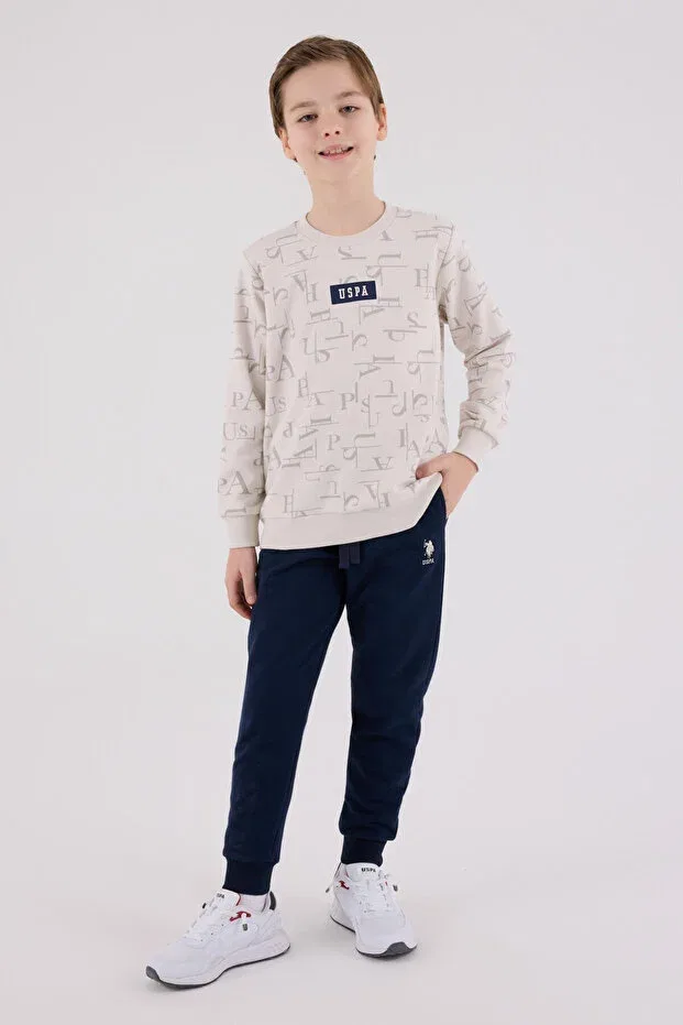 Детский спортивный костюм для мальчиков хлопковый U.S. Polo Assn., Beige