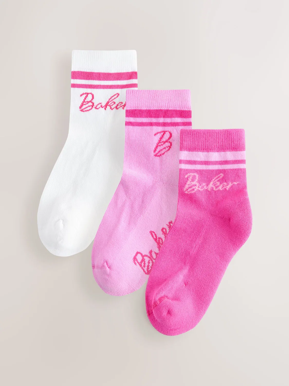 Носки спортивные Baker by Ted Baker 3 пары, розовый