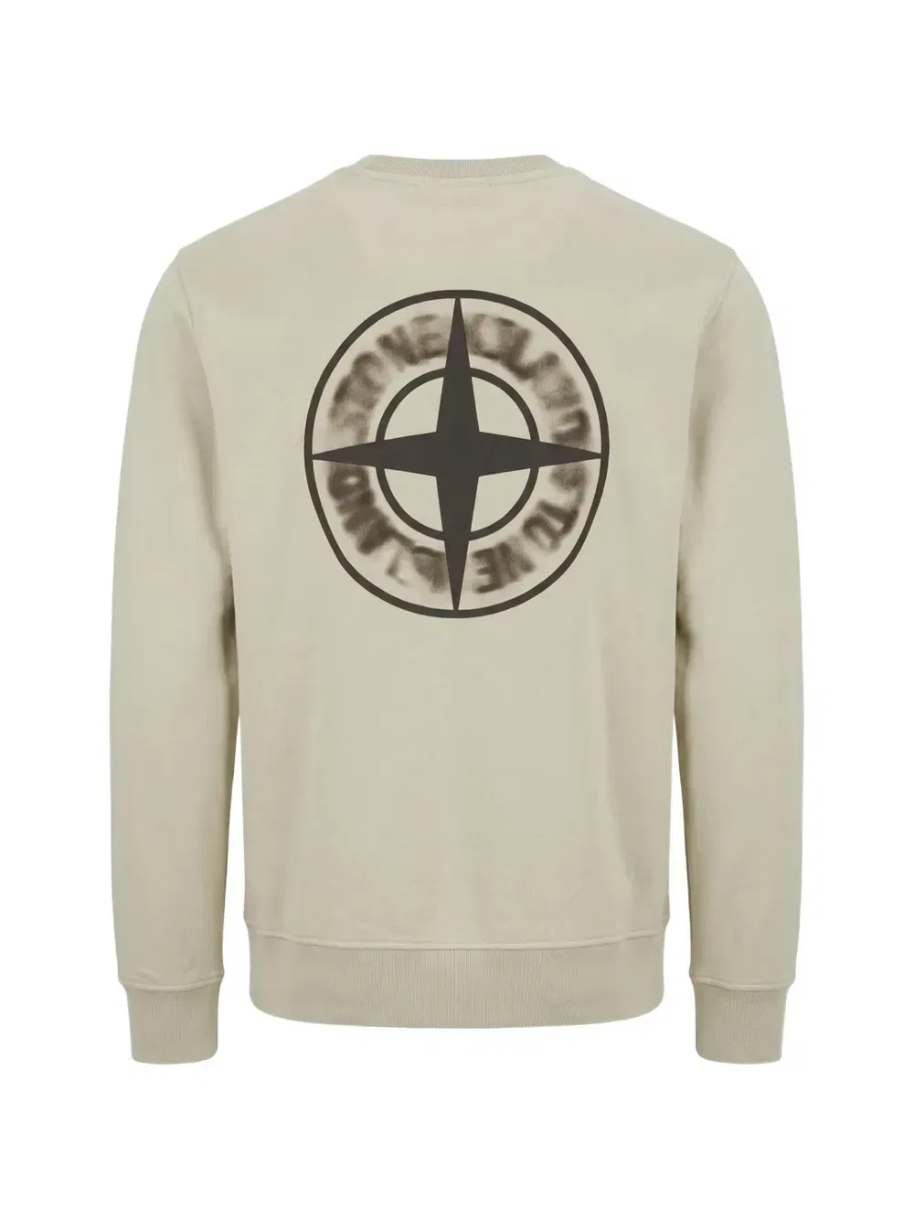 Свитшот с круглым вырезом и принтом компаса Stone Island, бежевый — фото 2