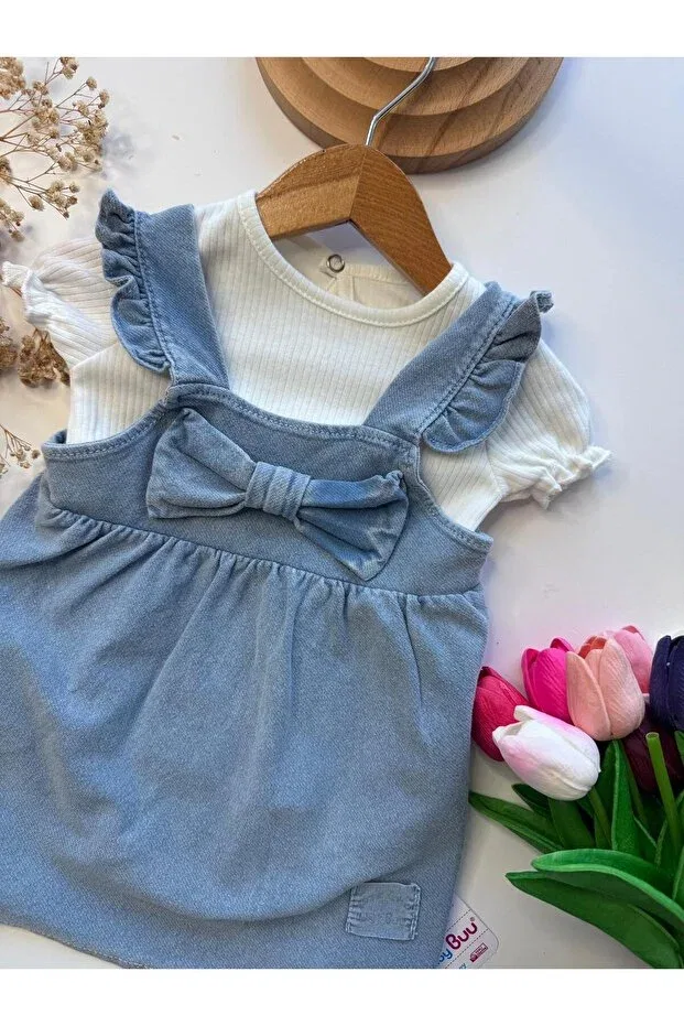 Детское платье-жилет для девочек хлопковое Baby Buu, White — фото 4