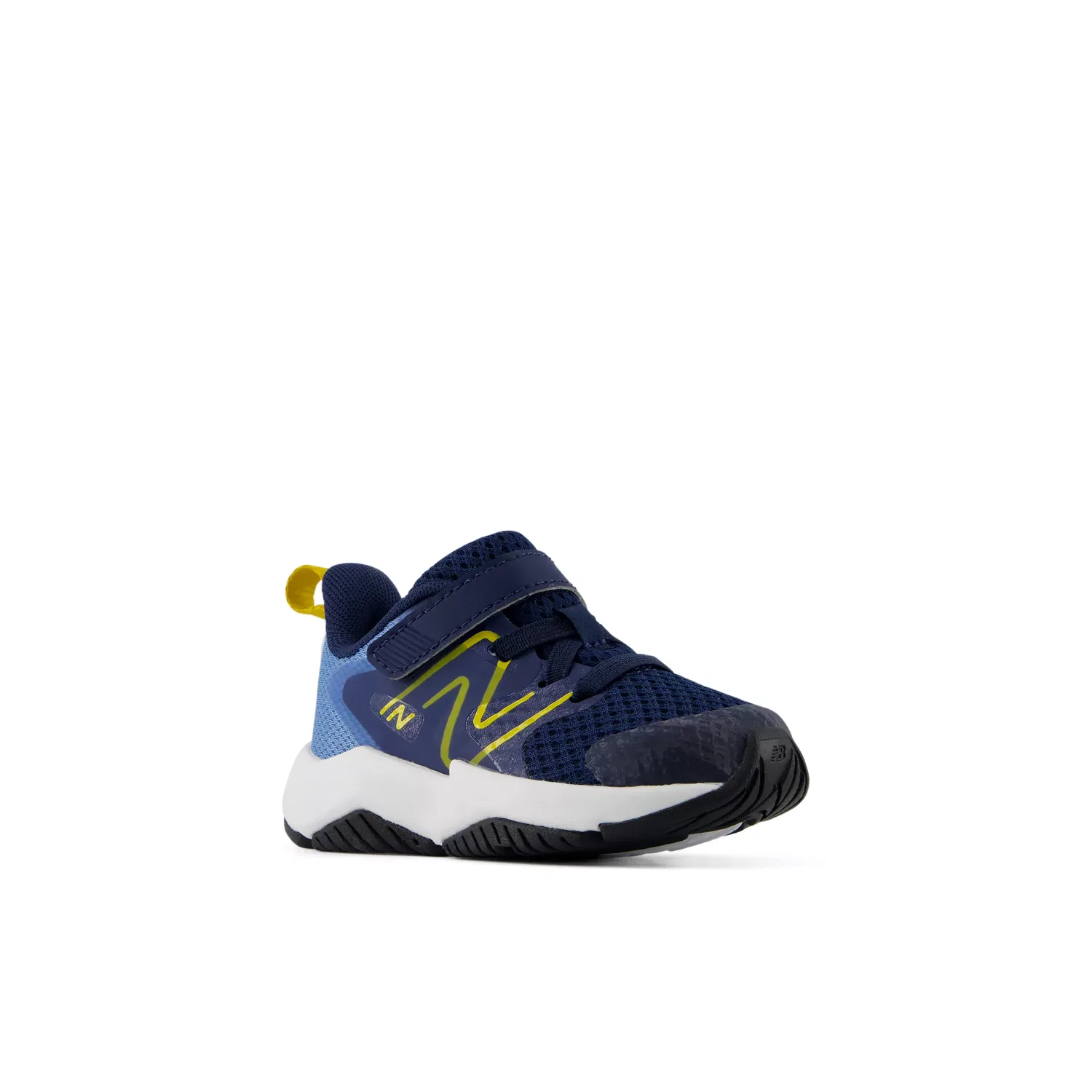 Детские кроссовки на шнурках с верхней застежкой Rave Run v2 New Balance, Analog Blue With Nb Navy And Mars Yellow — фото 2