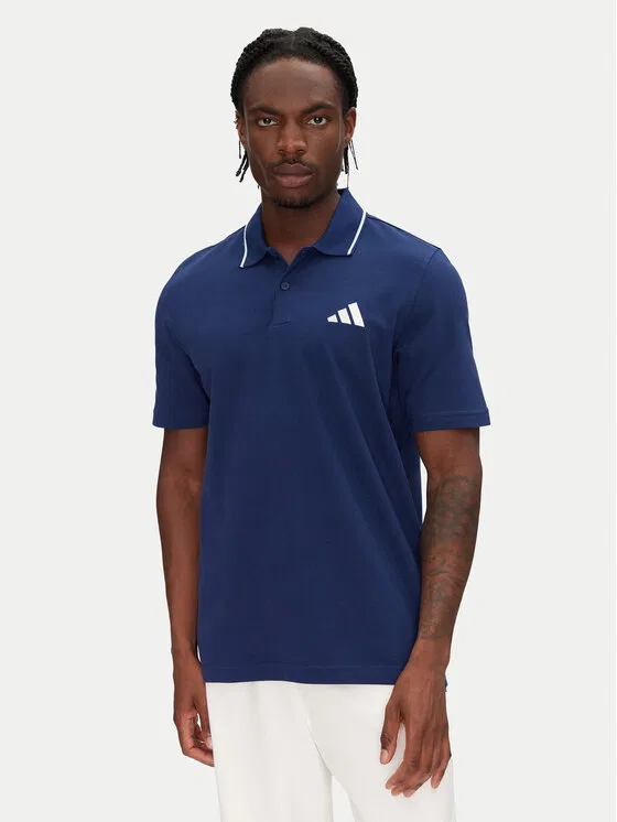 Поло regular fit Essentials Small Logo Adidas, темно-синий