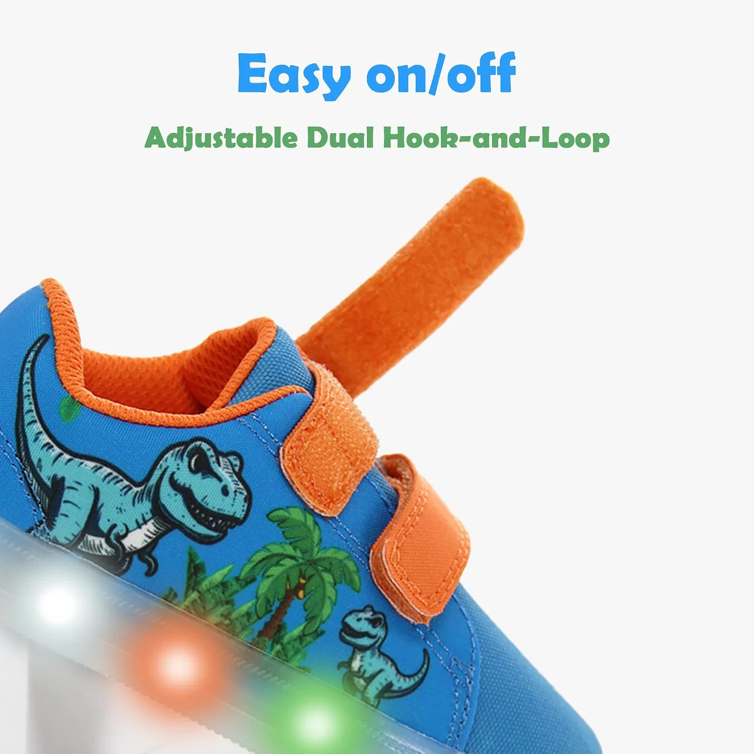Детские кроссовки для мальчиков со светящейся подошвой YESKIS, Blue Toddler Boy Light Up Shoes — фото 3