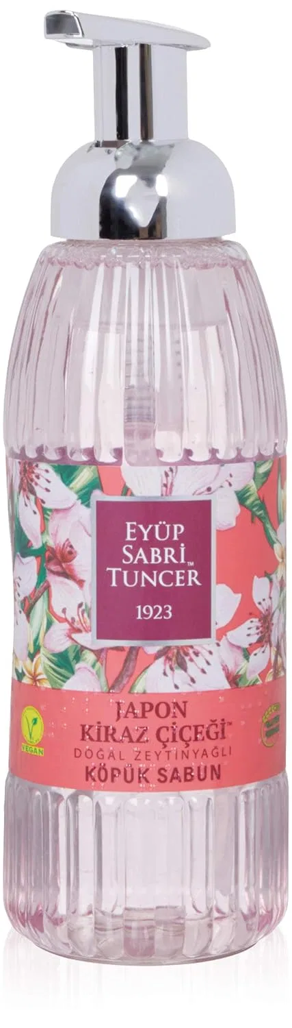 Eyüp Sabri Tuncer Пенное мыло для рук с оливковым маслом и ароматом Japanese Cherry Blossom, 500 мл, EYÜP SABRİ TUNCER, White