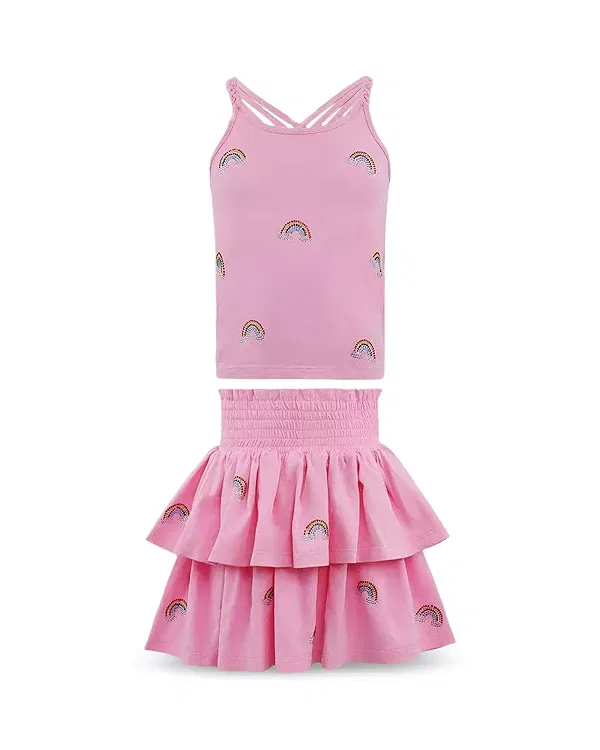 Детский комплект для девочек с кристаллами Crystal Rainbow Summer Set Lola + The Boys, розовый
