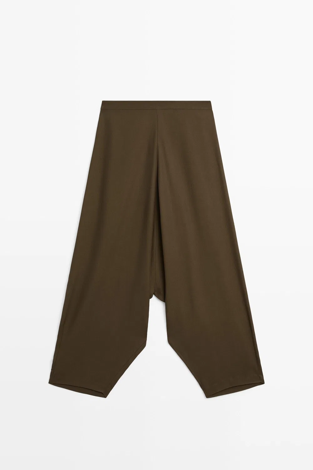 Брюки Massimo Dutti Flowing Baggy, коричневый меланж — фото 2