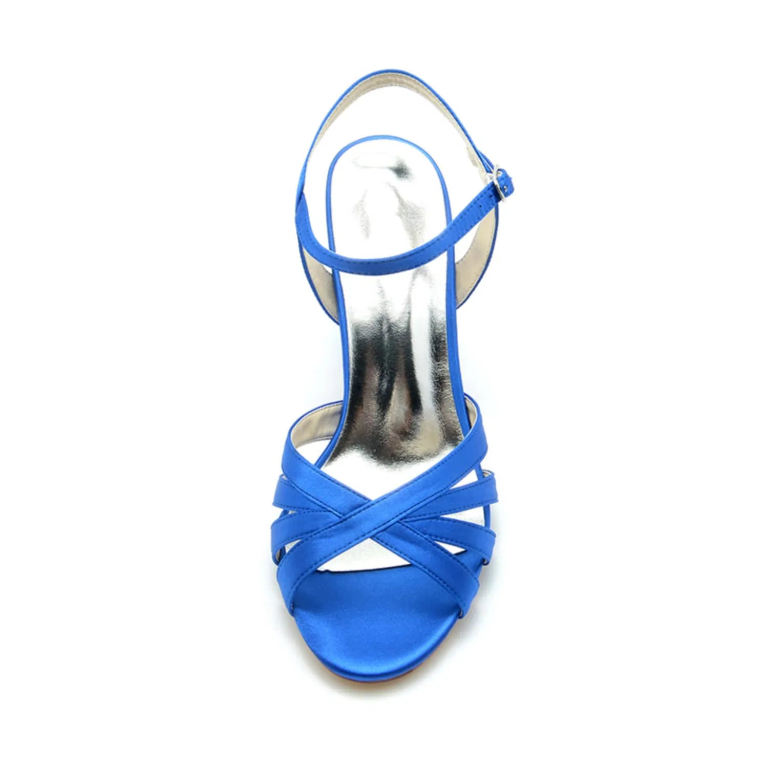 Детские босоножки на каблуке с открытым носком, Women's Chunky Sandals High Heel Open Toe Buckle Pumps Round Toe Slingback Wedding Shoes Ankle Strap Wedding Party Satin Dress Shoes, Ivory Ivory — фото 2