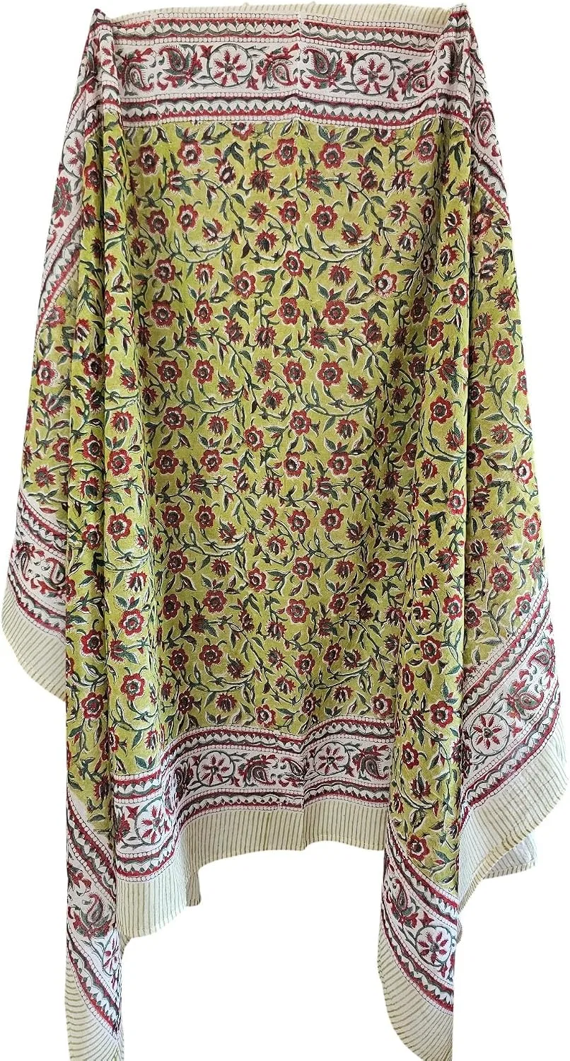 Женский саронг с цветочным принтом Indian Handblock Print, Multicolor