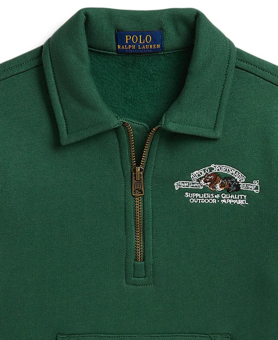 Свитшот с полузамком из флиса Polo Sportsman Polo Ralph Lauren, Verano Green — фото 3