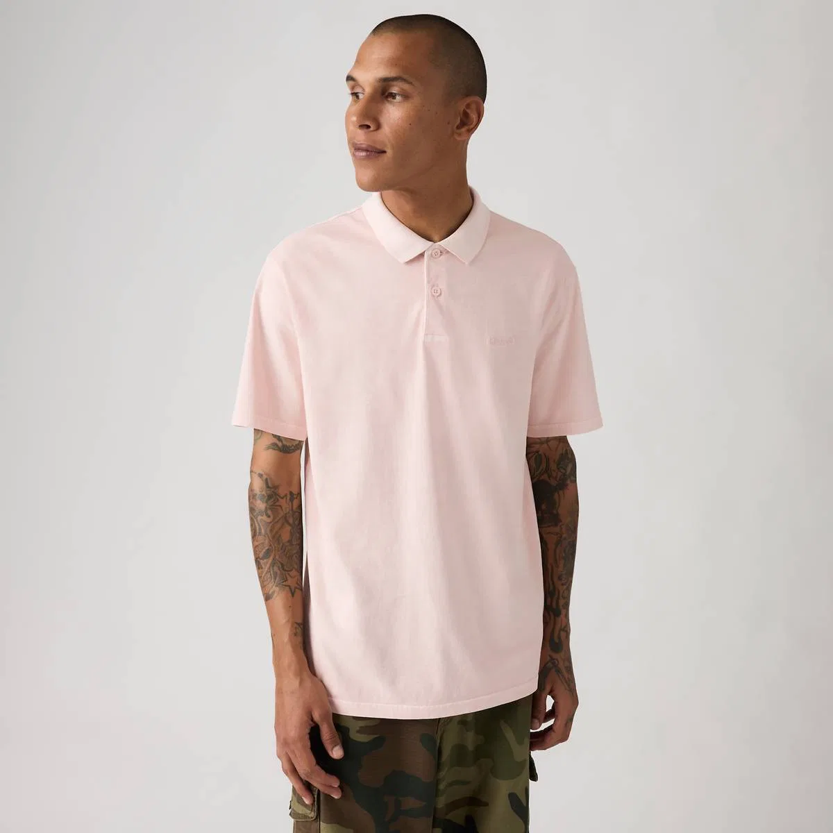 Оригинальная рубашка поло, окрашенная методом крашения Levi's, Garment Dye Crystal Pink - Blue