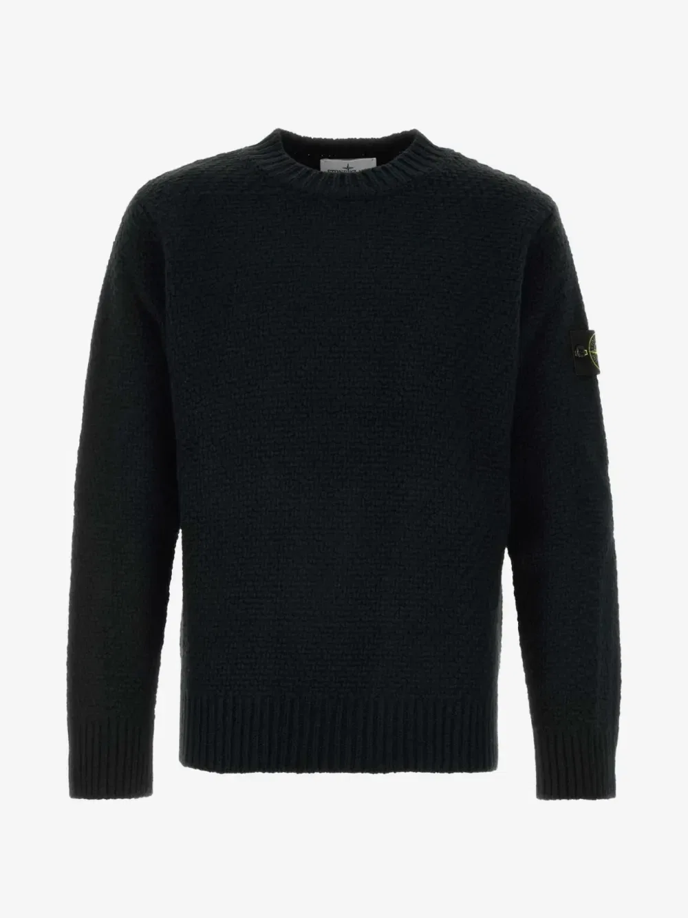 Джемпер крупной вязки с нашивкой-логотипом Stone Island, черный
