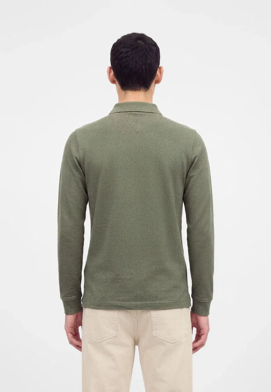 Поло с длинными рукавами, модель 1985 года Tommy Hilfiger, Platinum Olive Heather — фото 3