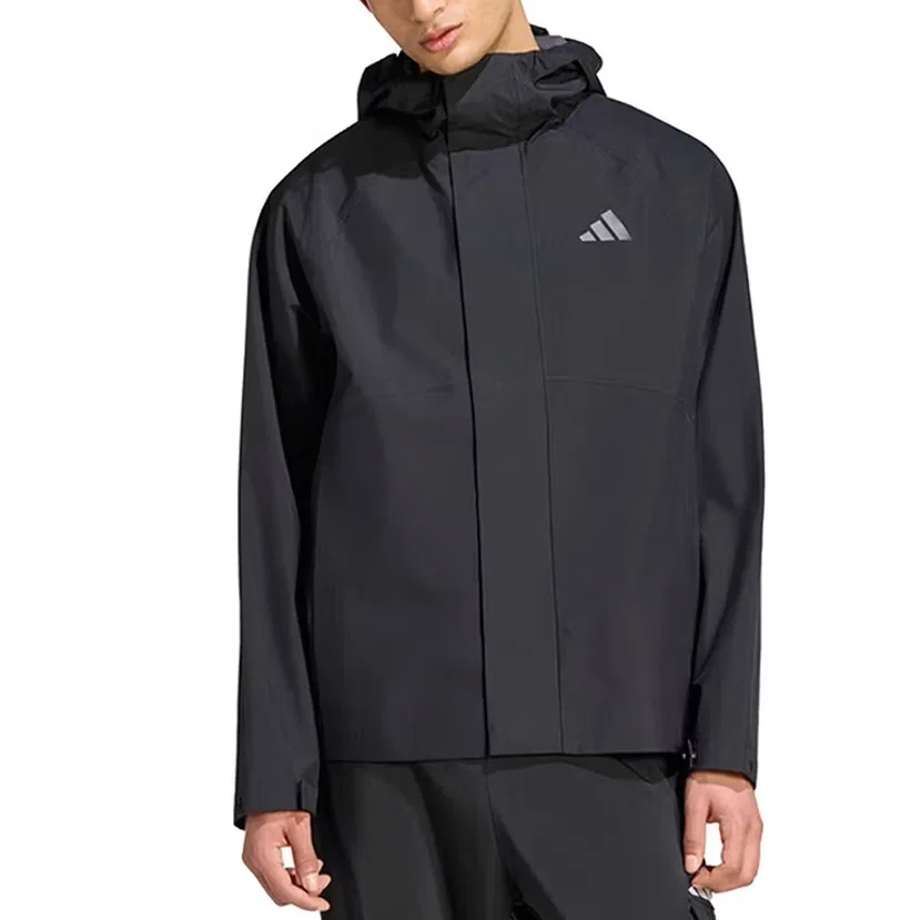 Мужская куртка с капюшоном, немодельная, Adidas, Black