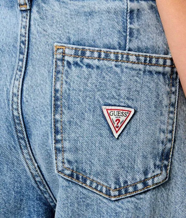 Детские джинсы для девочек свободного кроя Guess, синий — фото 4