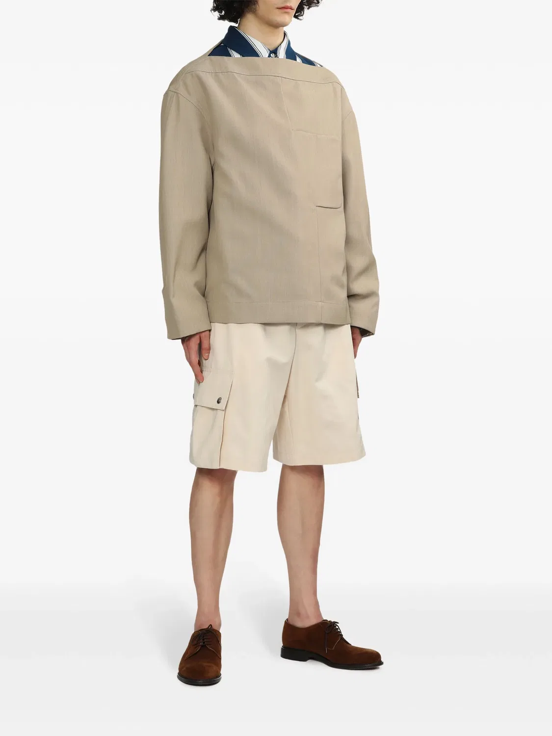 Шорты-карго с поясом Jacquemus, светло-бежевый — фото 4