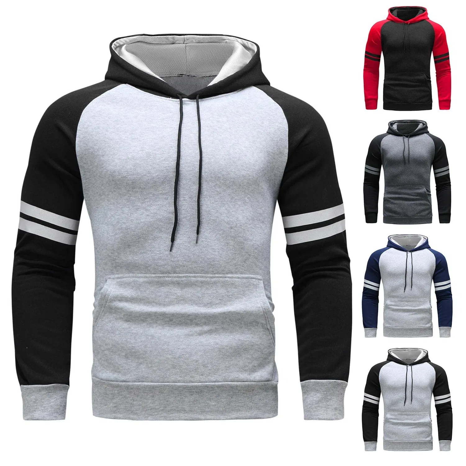 Мужской флисовый худи с капюшоном Army Sweatshirts, C-grey — фото 4