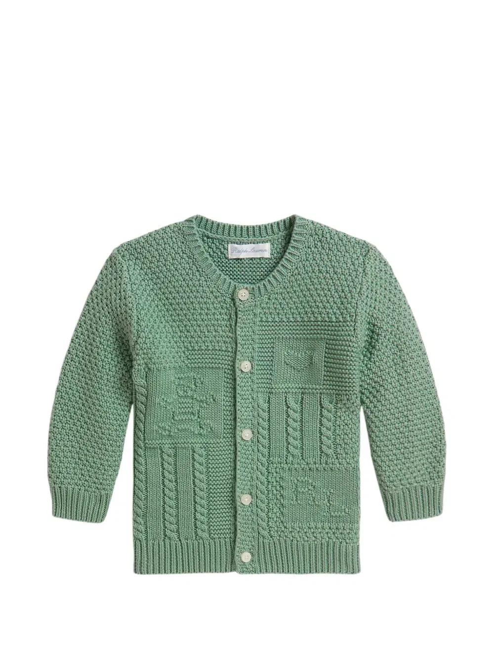 Кардиган вязки интарсия Polo Ralph Lauren Kids, зеленый