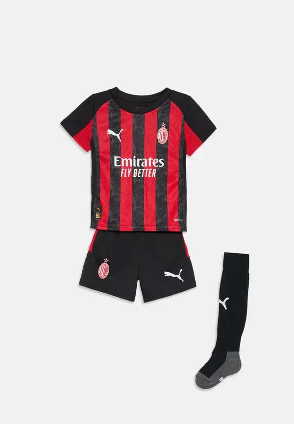 Комплект футболка и шорты Ac Milan Home Minikit Puma Red/Black, черный/красный
