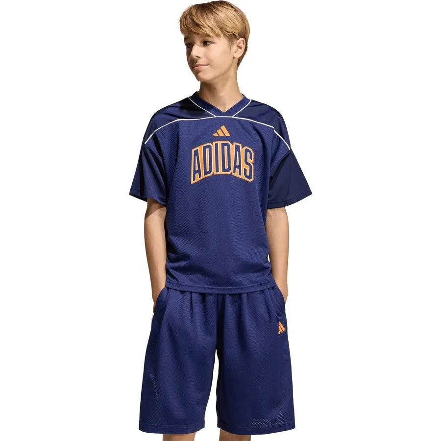 Футболка с V-образным вырезом и коротким рукавом Adidas KD3427 J Std Bb Sht, Лациvert — фото 3